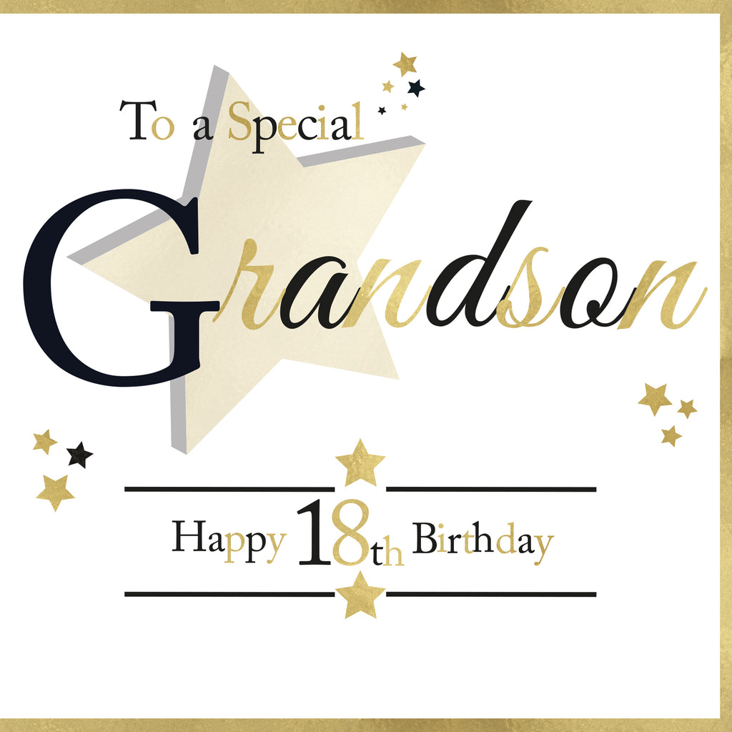 Card - Large Size - To A Special Grandson, Happy 18th Birthday