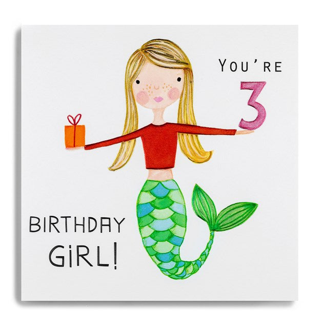 Card:  You're 3 - Birthday Girl
