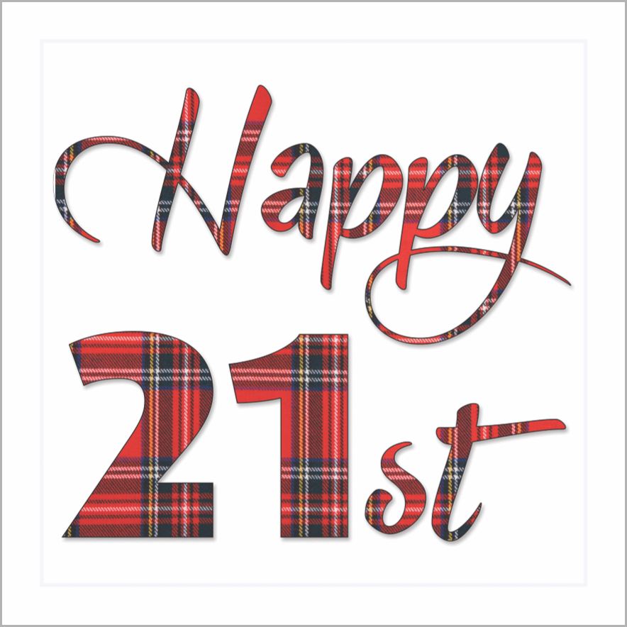 Happy 21st Card (Royal Stewart) Birthday Card - Coorie Doon