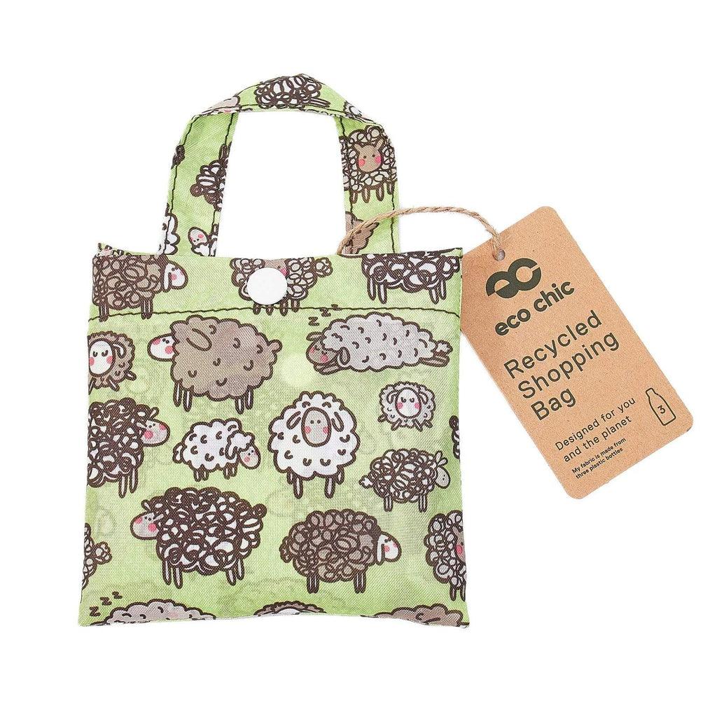 Eco Chic Recycled Shopping Bag - Green Sheep - Coorie Doon