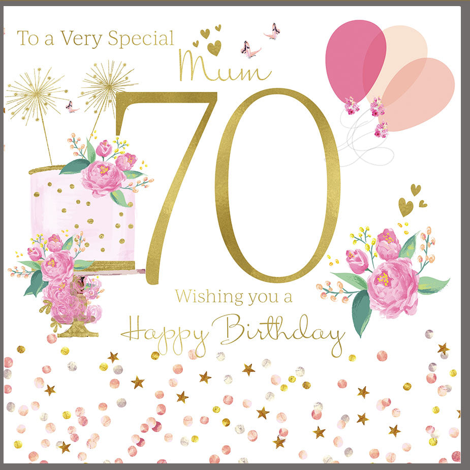 Card:  Large Size - Very Special Mum 70th Birthday