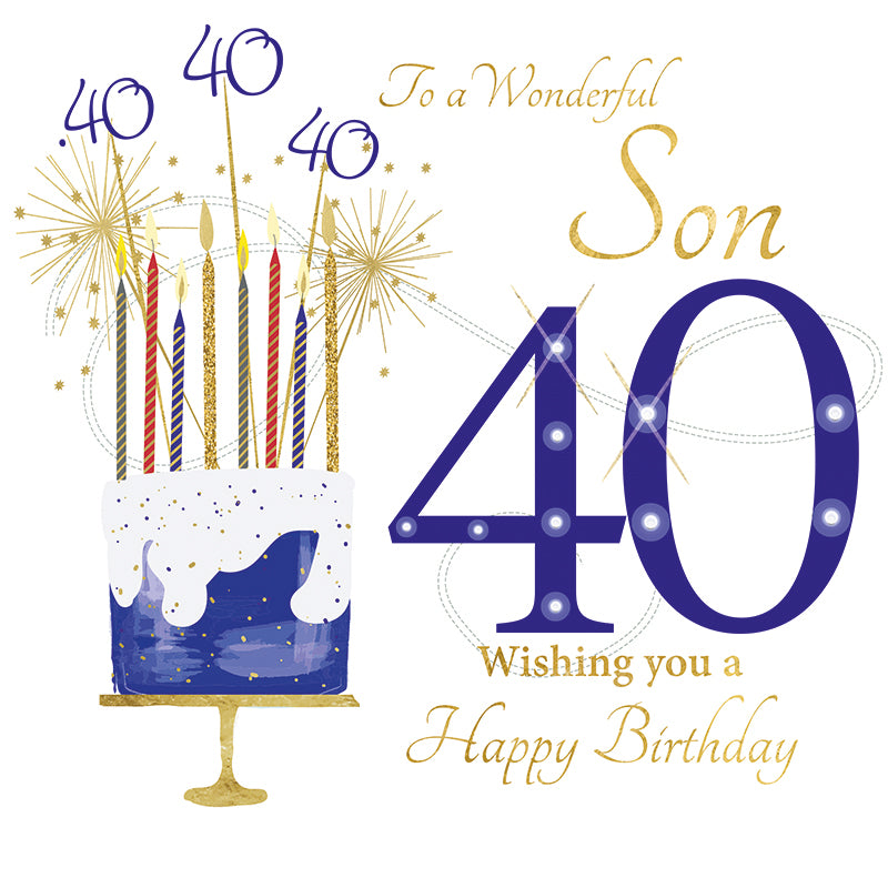 Card - Large Size - To A Wonderful Son, 40th Birthday