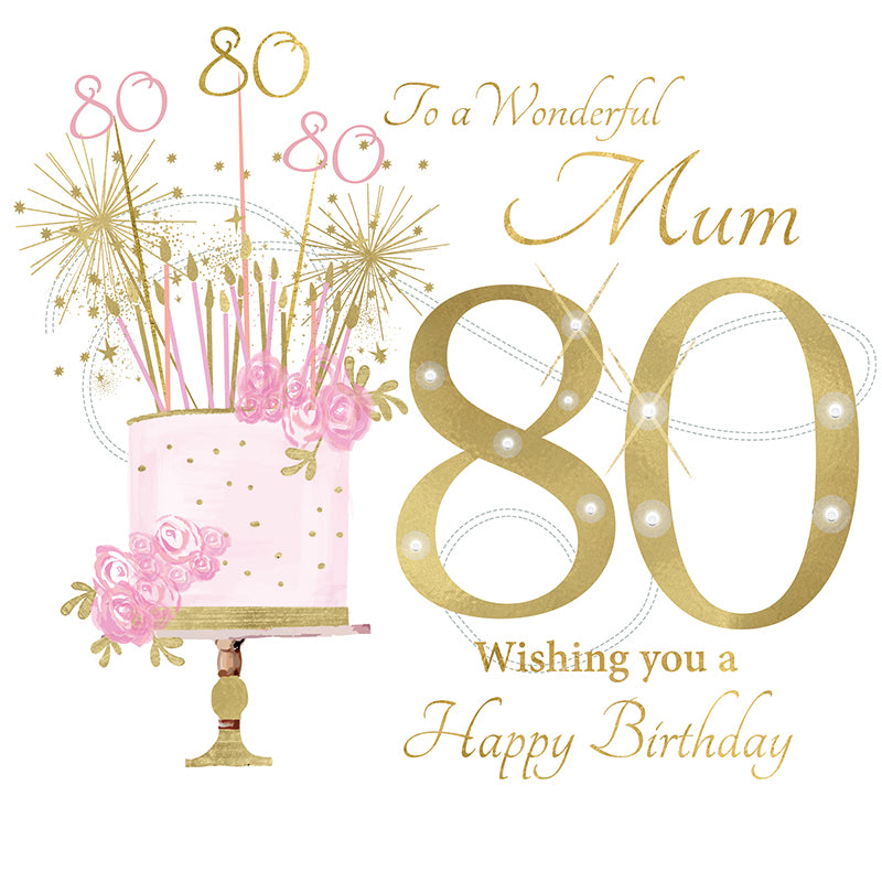 Card - Large Size - 80 Birthday Mum