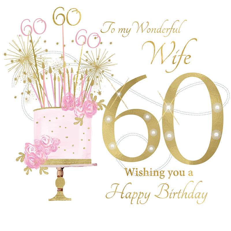 Card - Large Size - 60th Birthday Wife