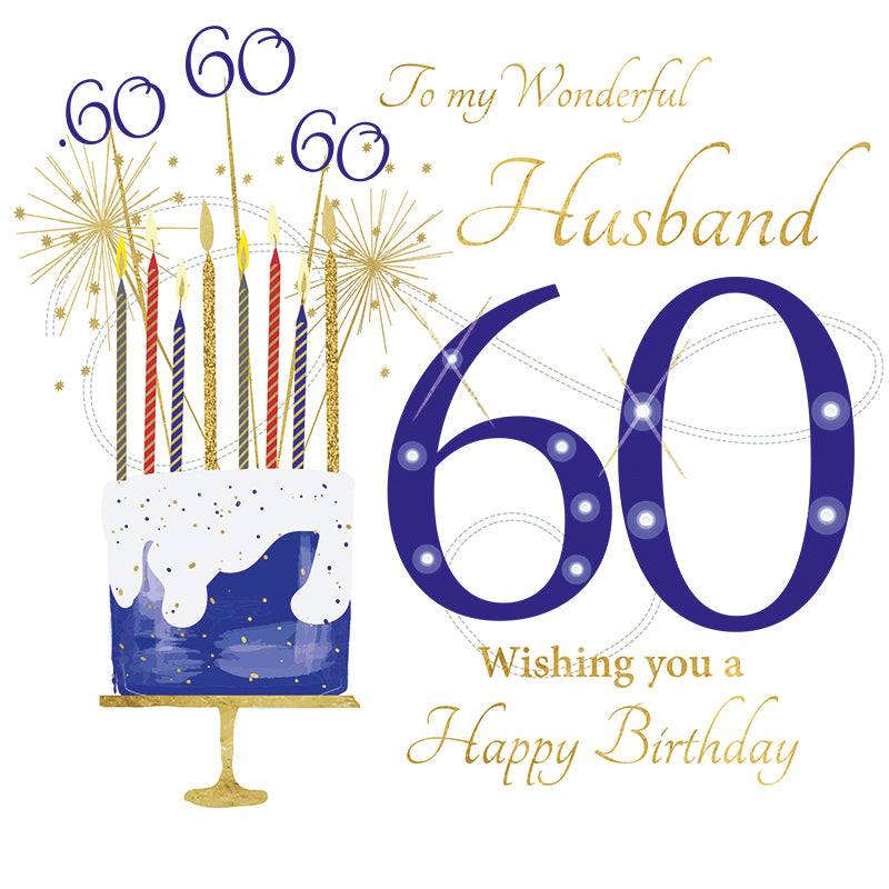 Large Size - To A Wonderful Husband, 60th Birthday