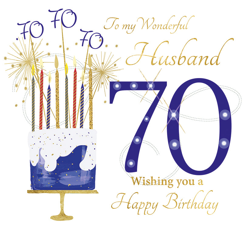 Large Size - To A Wonderful Husband, 70th Birthday
