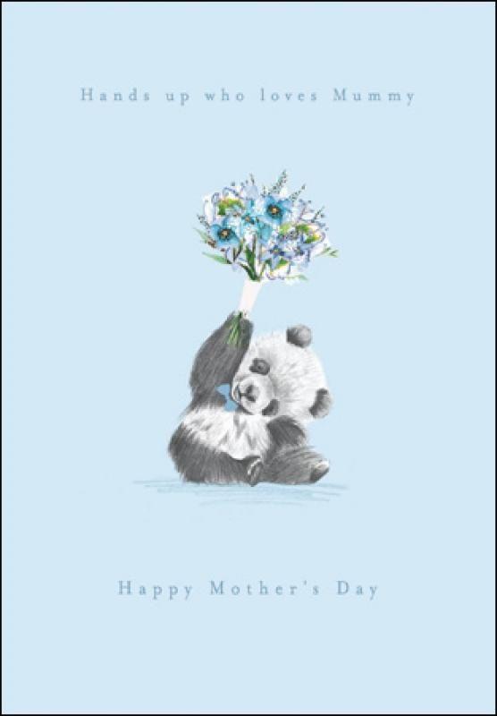 Card: Hands Up Who Loves Mummy (Blue) - Coorie Doon