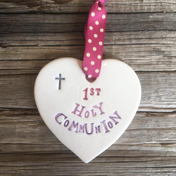 1st Holy Communion Ceramic Heart