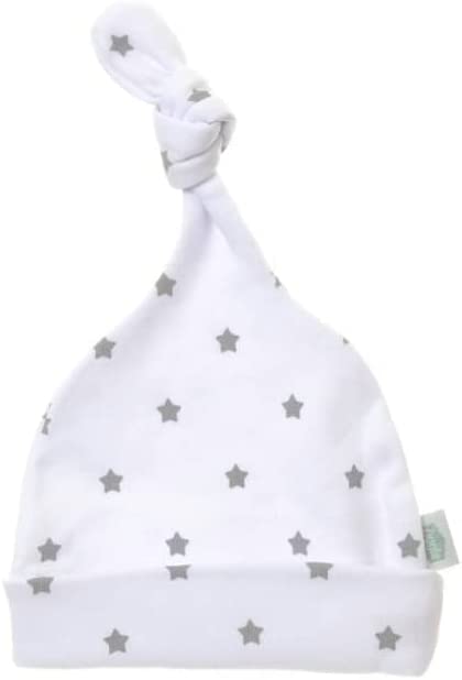 Ziggle - White with Grey Stars Baby Hat