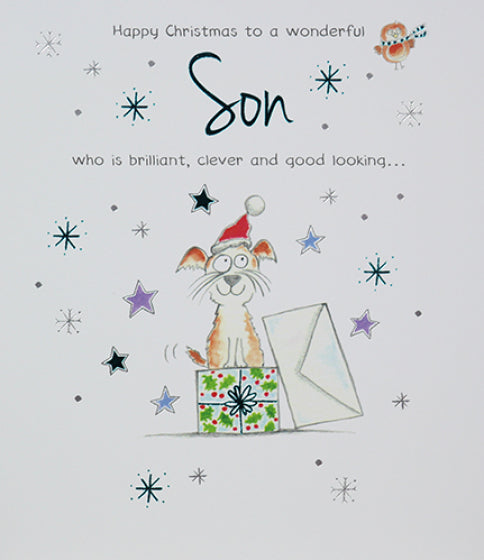 Card: Happy Christmas To A Wonderful Son