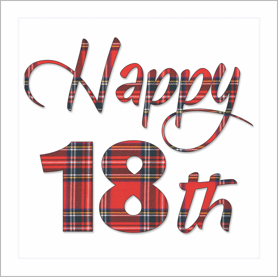 Happy 18th Card (Royal Stewart) Birthday Card - Coorie Doon