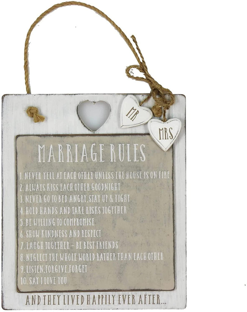 Marriage Rules Plaque - Coorie Doon