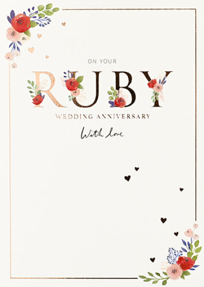 Card: On Your Ruby Wedding Anniversary