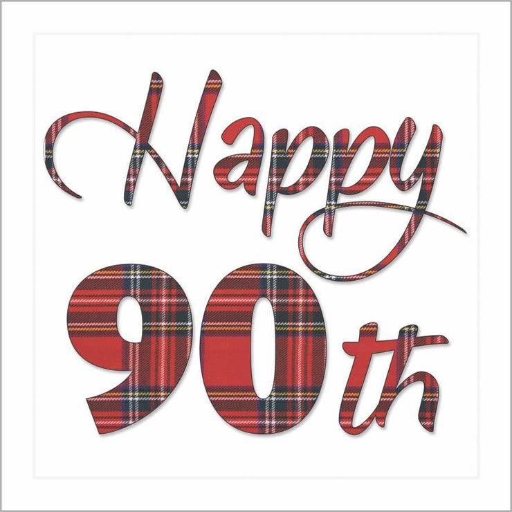 Happy 90th Card (Royal Stewart) - Coorie Doon