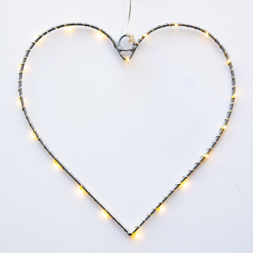 Silver Wire LED Heart - Coorie Doon