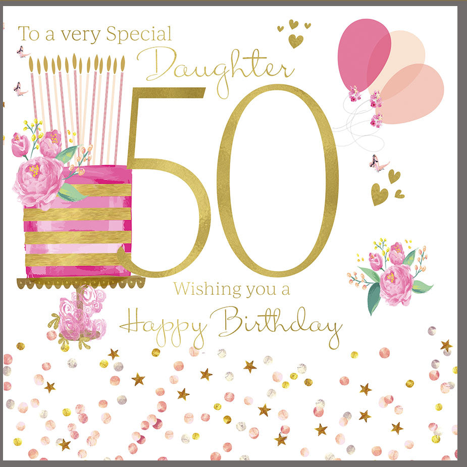 Card - Large Size - 50 Birthday Daughter