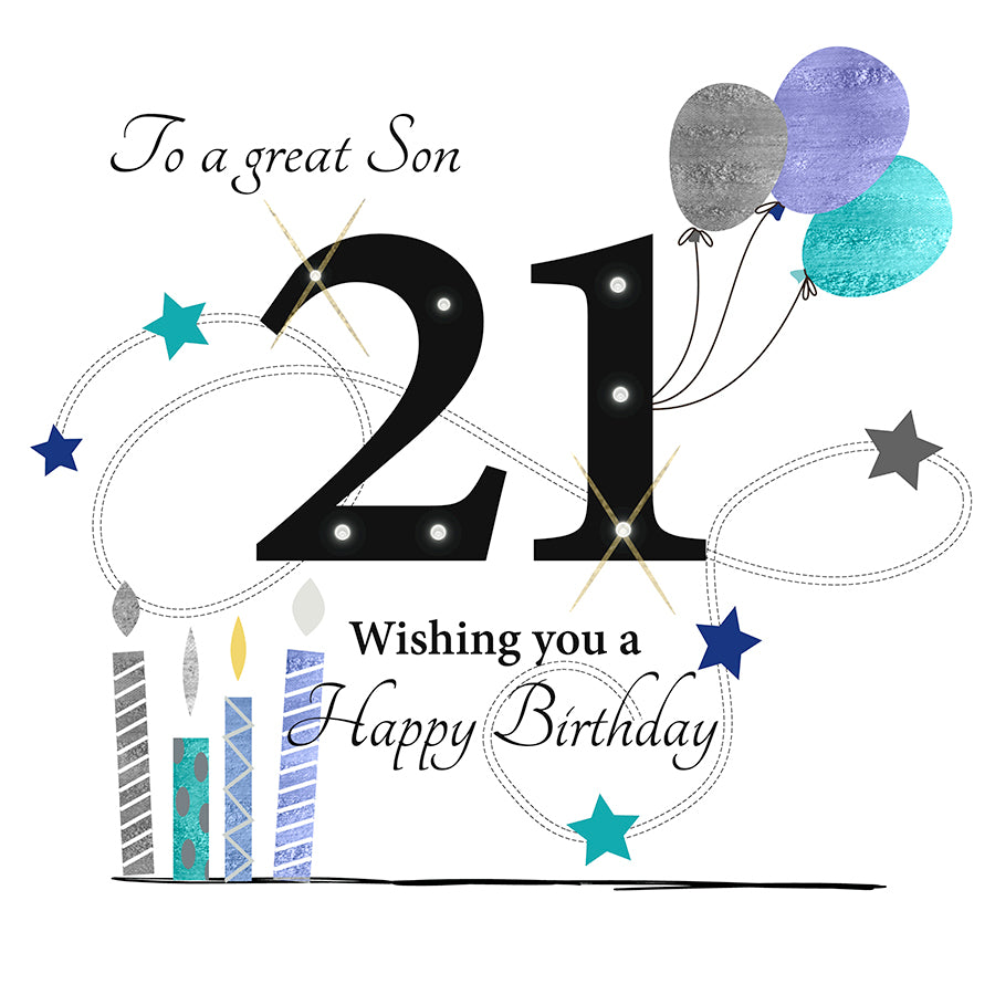 Card - Large Size - To A Great Son, 21st Birthday