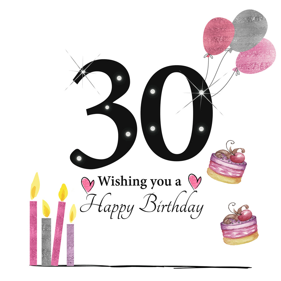 Card - Large Size - 30, Wishing You A Happy Birthday