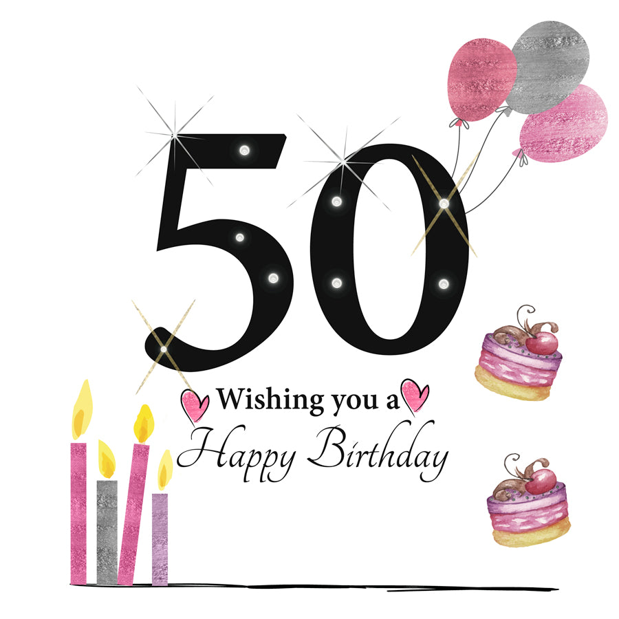 Card - Large Size - 50, Wishing You A Happy Birthday