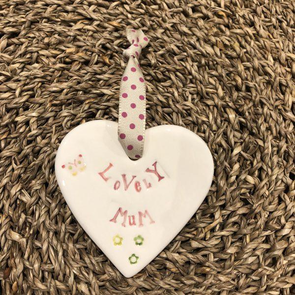 Lovely Mum Ceramic Heart - Coorie Doon