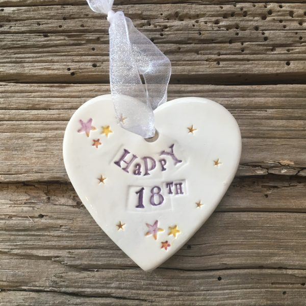 18th Birthday Ceramic Heart