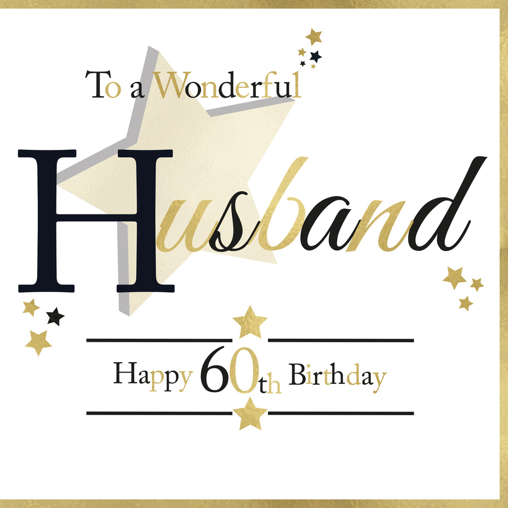 Card - Large Size - To A Wonderful Husband Happy 60th Birthday