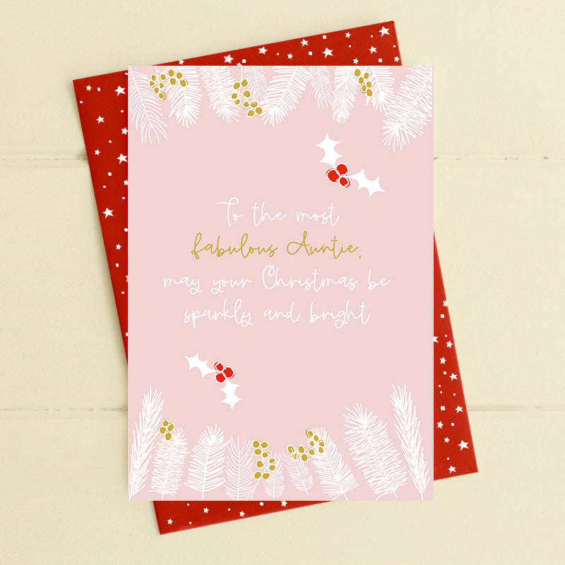 Card: Christmas To The Most Fabulous Auntie