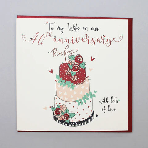 Card:  Wife 40th Anniversary