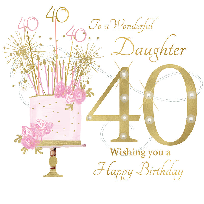 Card - Large Size - 40 Birthday Daughter