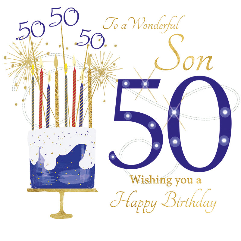 Card - Large Size - To A Wonderful Son, 50th Birthday
