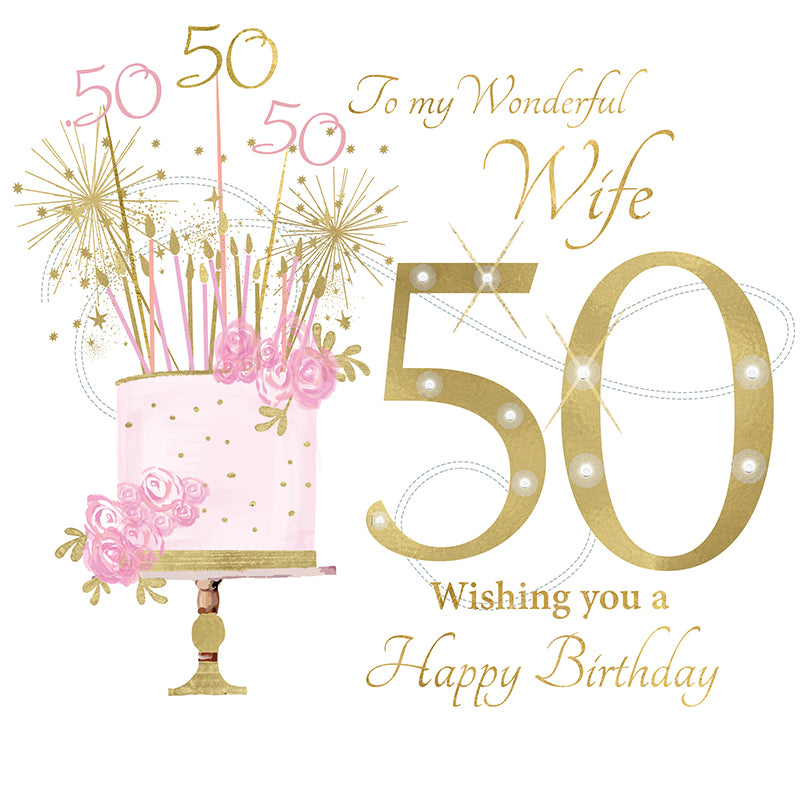 Card - Large Size - To My Wonderful Wife, 50