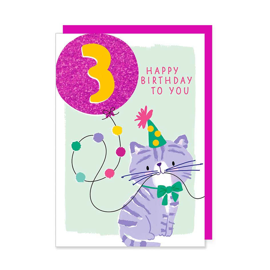 Card: 3  Birthday Kitten