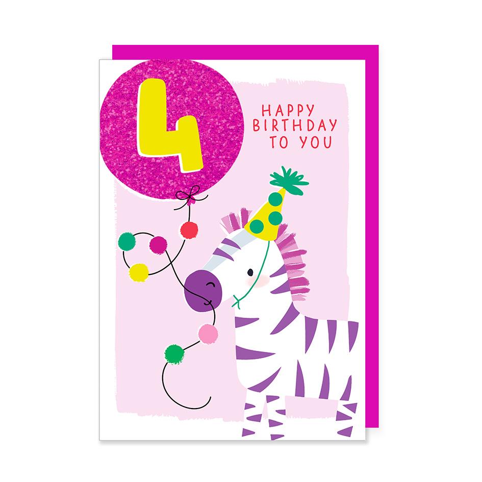 Card: 4 Birthday Zebra