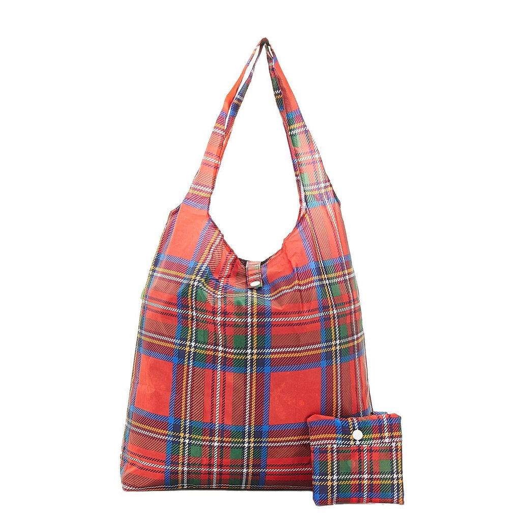 Eco Chic Recycled Shopping Bag - Red Tartan - Coorie Doon