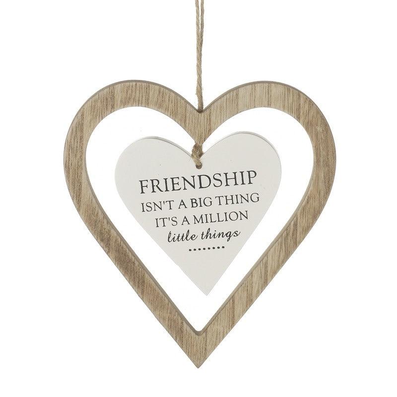 Friendship Wooden Heart - Coorie Doon