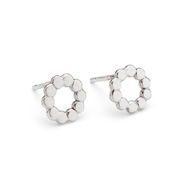 Alison Moore Mini Silver Pebble Stud Earrings