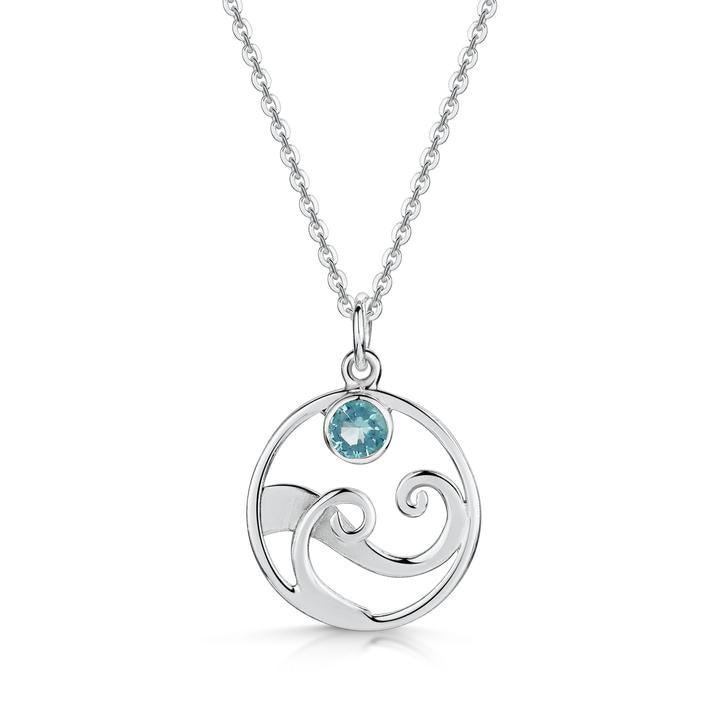 Glenna Jewellery Scottish Coast Blue Crystal Pendant - Coorie Doon